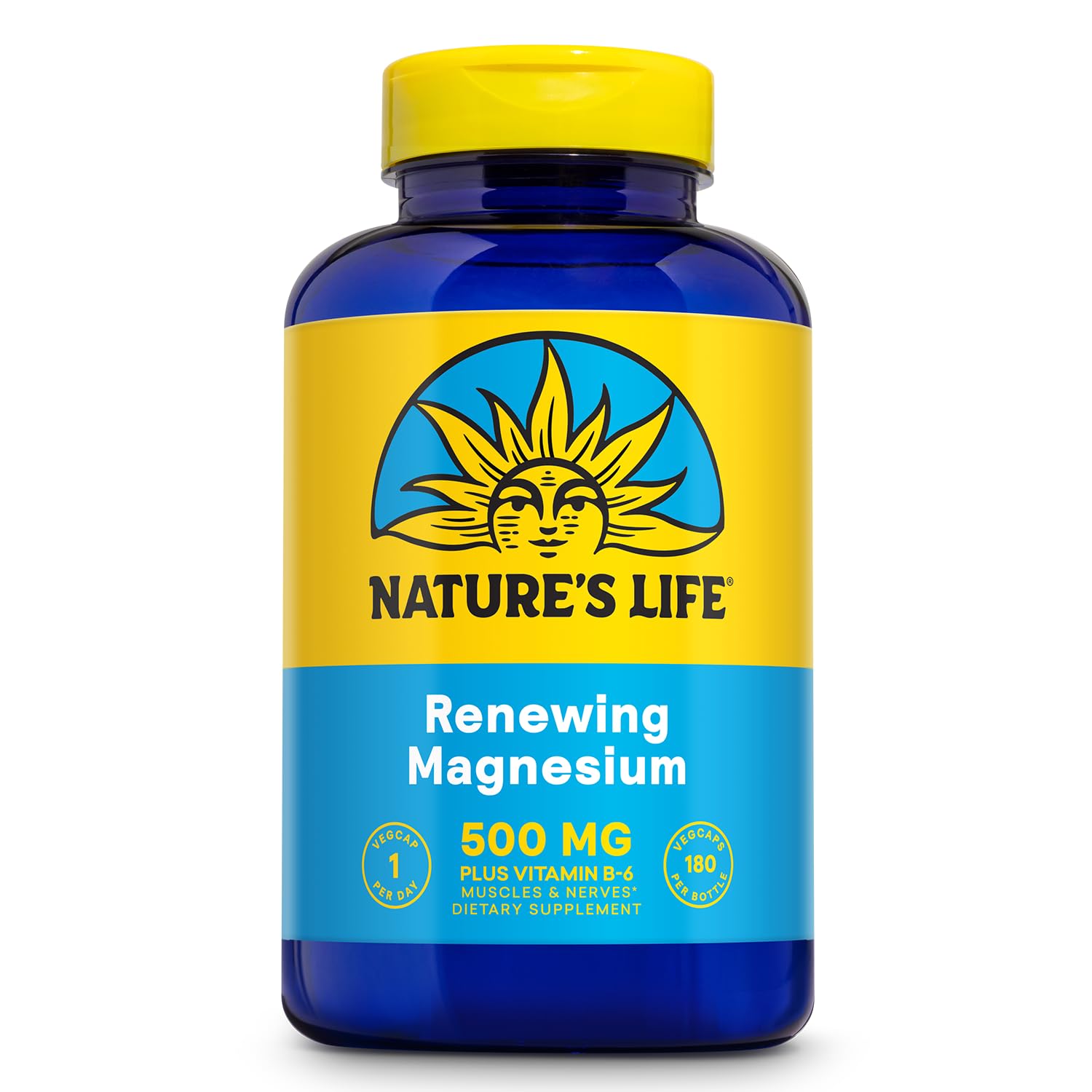 Nature’s Life Renewing Magnesium 500 mg - Magnesium Citrate, Magnesium Malate, Magnesium Oxide Plus Vitamin B-6 - Muscles and Nerves Support - Lab Verified - 275 Servings, 275 VegCaps - PrimeBioHealth - canada supplements