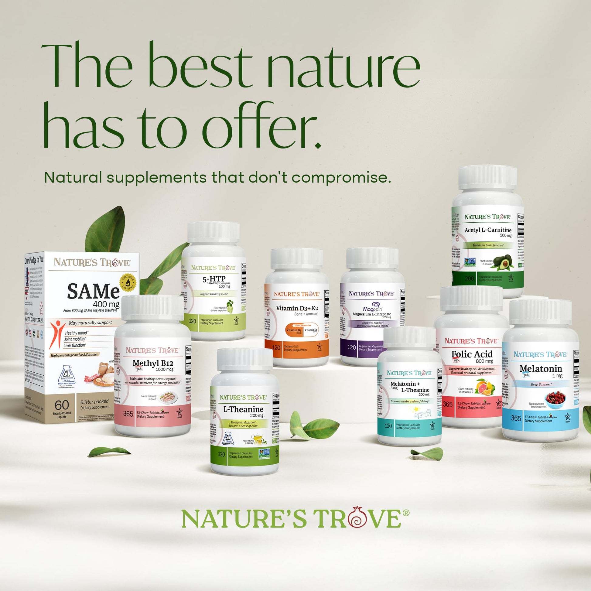 Nature's Trove L-Theanine 200mg Super Value Size - 365 Vegetarian Capsules - PrimeBioHealth - canada supplements