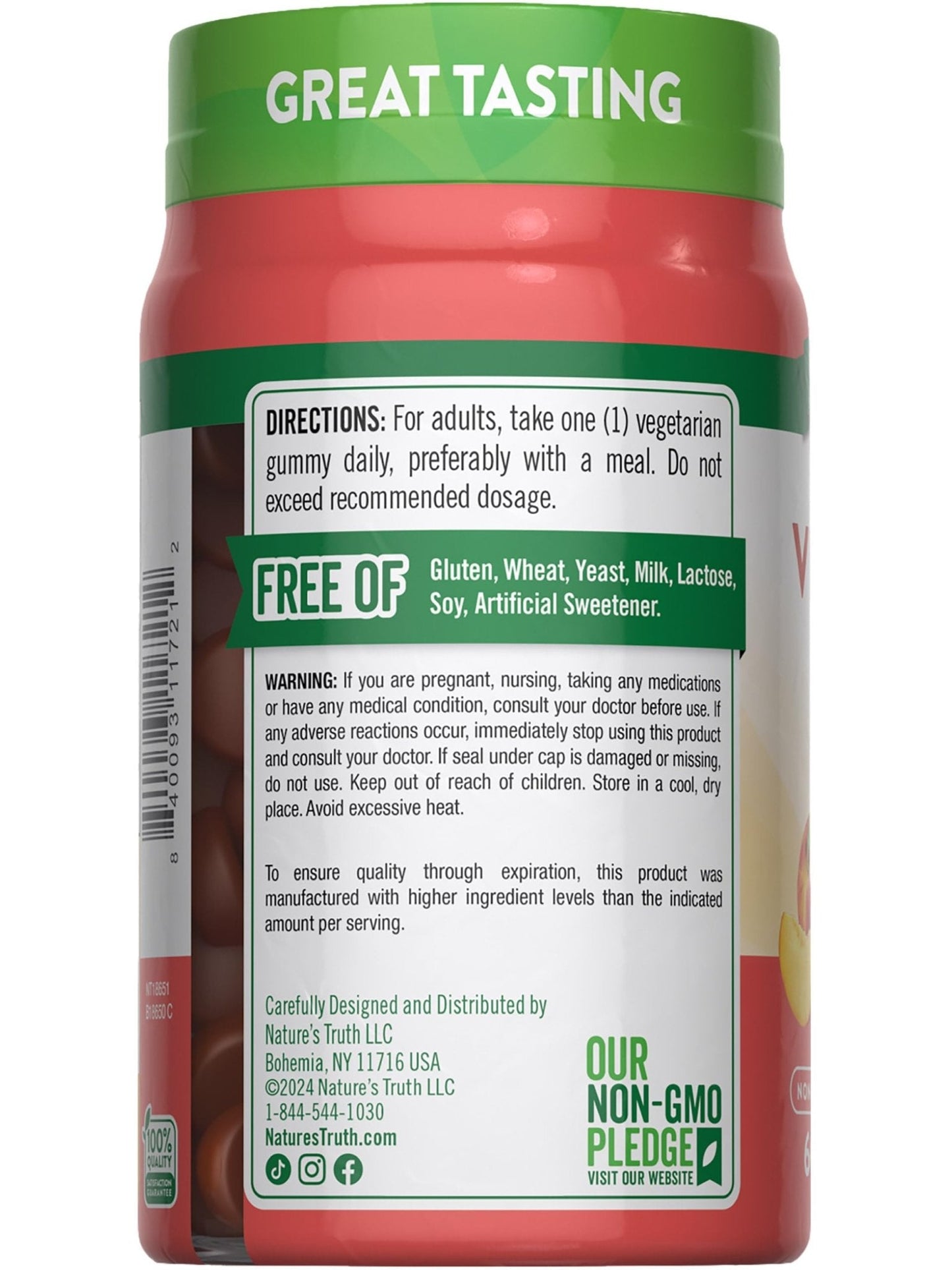 Nature's Truth Vitamin D3 Gummies | 5000 IU | 60 Count | Peach Flavor | Vegetarian, Non-GMO & Gluten Free Supplement - PrimeBioHealth - canada supplements
