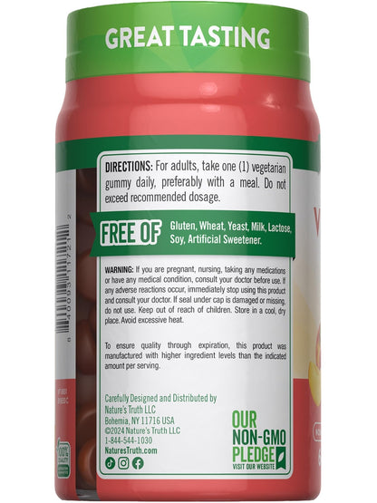 Nature's Truth Vitamin D3 Gummies | 5000 IU | 60 Count | Peach Flavor | Vegetarian, Non-GMO & Gluten Free Supplement - PrimeBioHealth - canada supplements