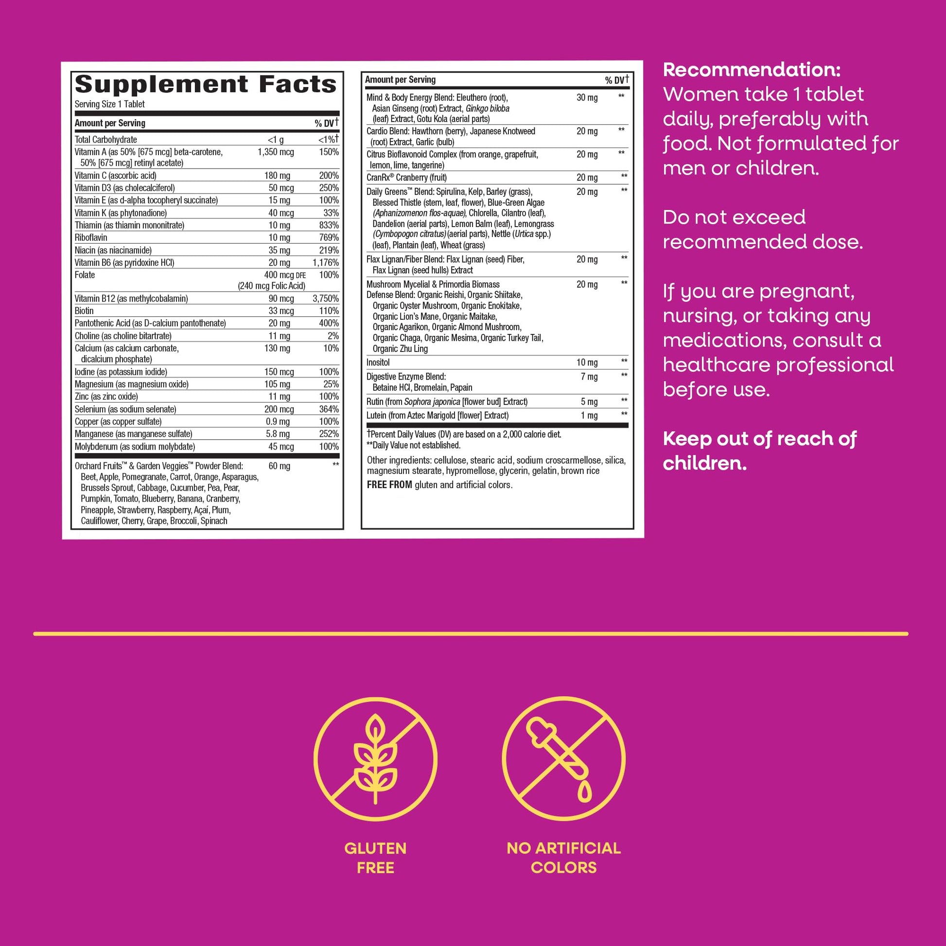 Nature’s Way Alive! Ultra Potency Multivitamin for Women 50 Plus, Complete High Potency Formula with Vitamin D3, C, E, Methylated B12, Supports, - PrimeBioHealth - canada supplements