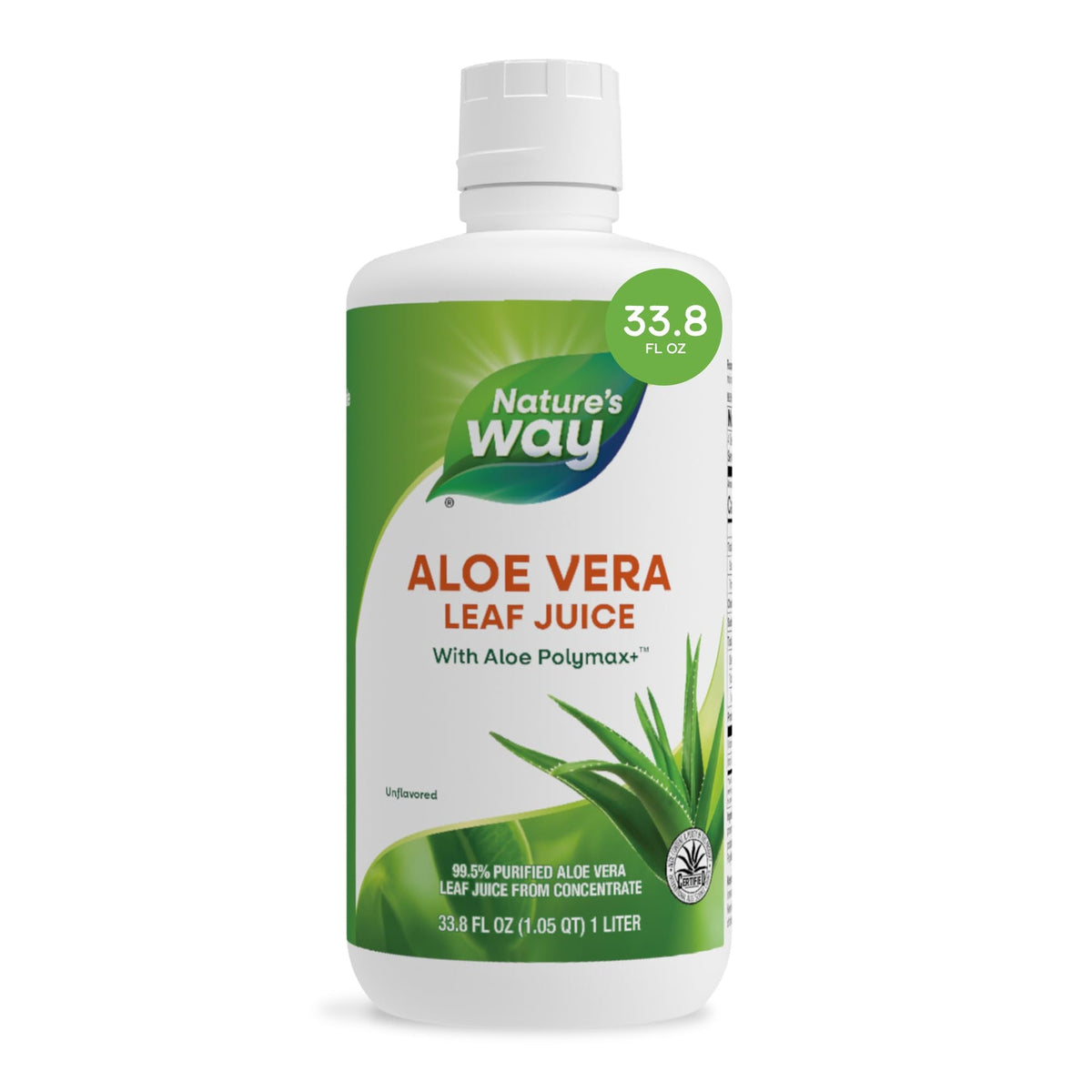 Nature’s Way Aloe Vera Leaf Juice, Flavorless Juice 99.5% Purified from Concentrate, Certified by The International Aloe Science Council, - PrimeBioHealth - canada supplements