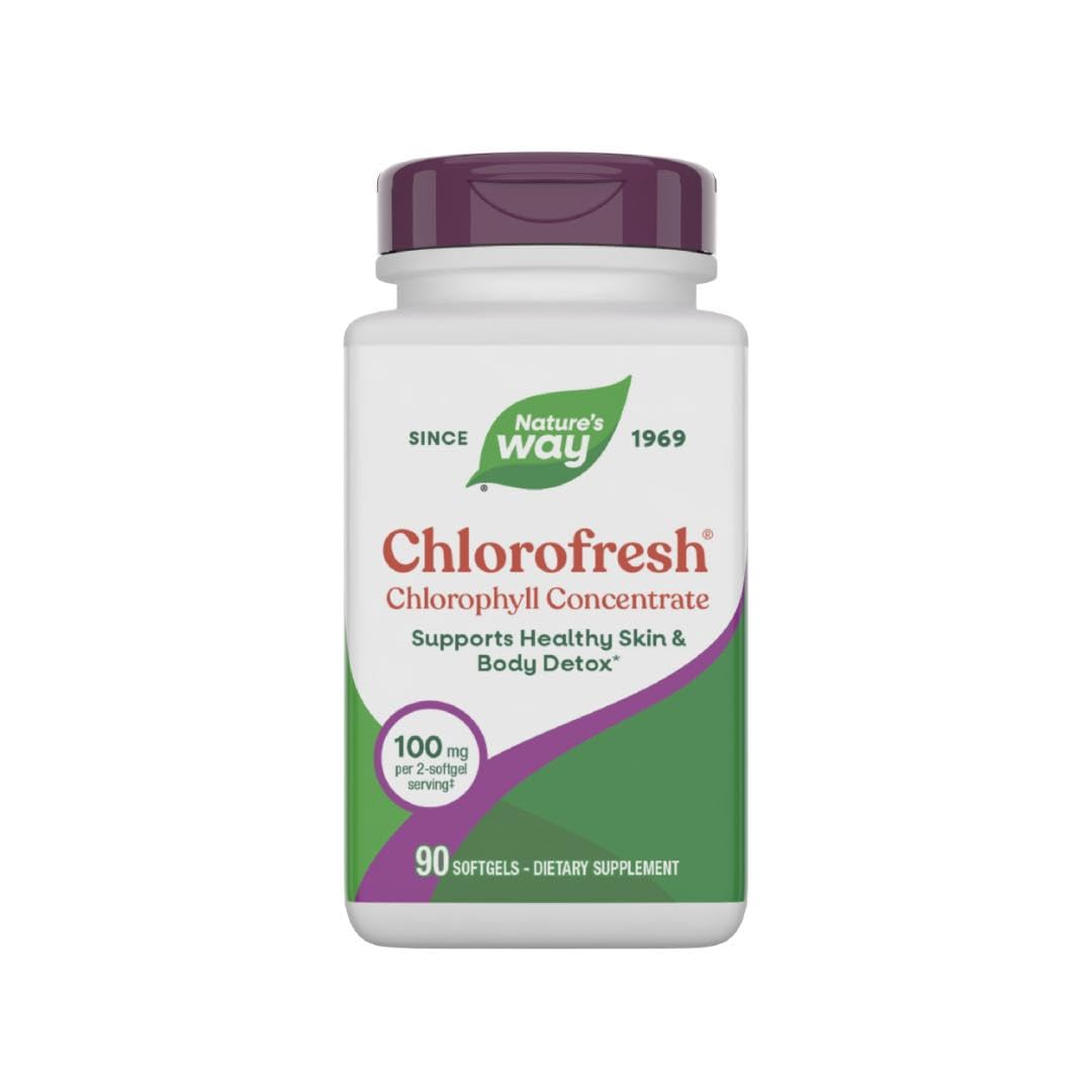 Nature’s Way Chlorofresh Chlorophyll Concentrate Softgels, Chlorophyllin Copper Complex, Internal Deodorant Supplement, Supports Healthy Skin and Detox Pathways - PrimeBioHealth - canada supplements