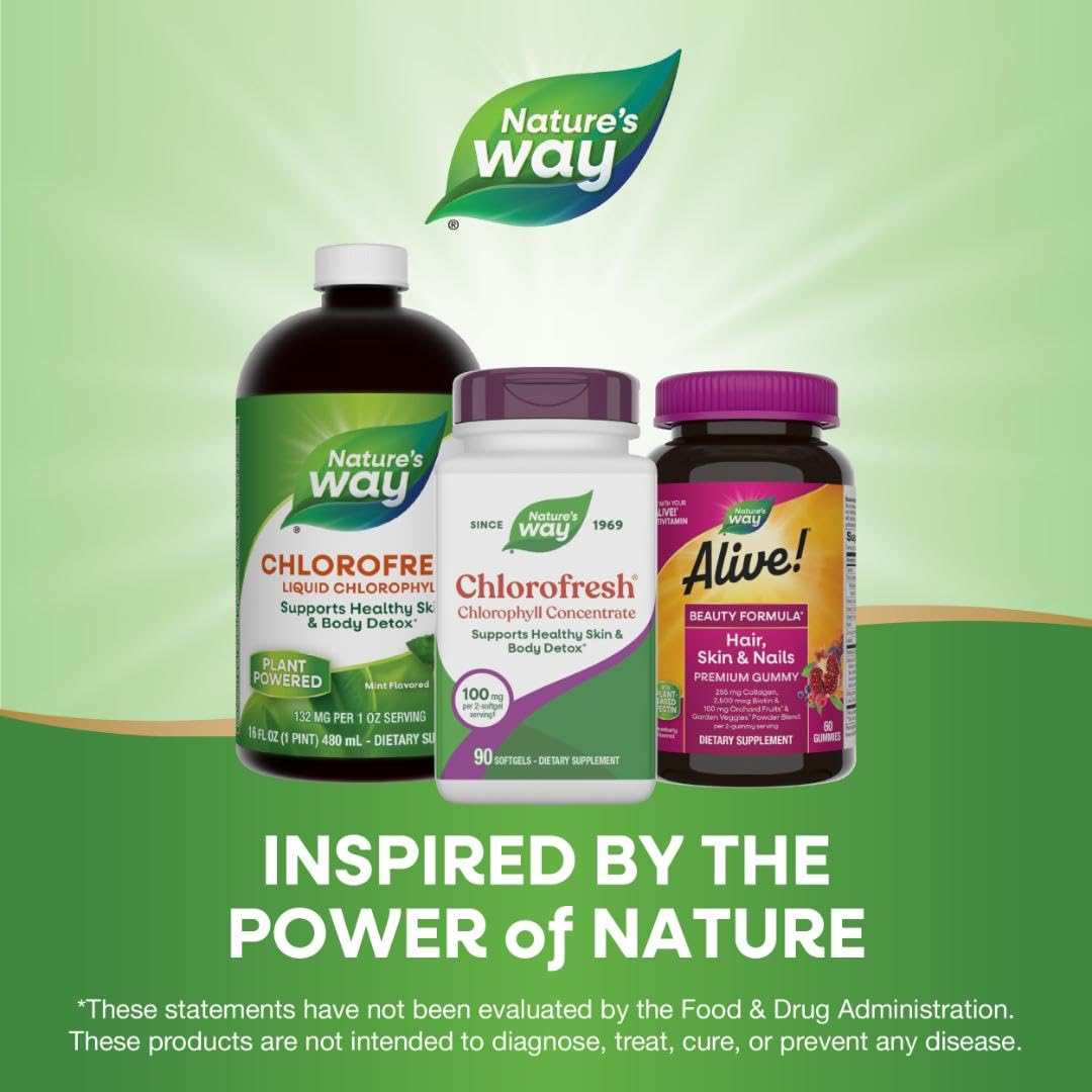 Nature’s Way Chlorofresh Chlorophyll Concentrate Softgels, Chlorophyllin Copper Complex, Internal Deodorant Supplement, Supports Healthy Skin and Detox Pathways - PrimeBioHealth - canada supplements