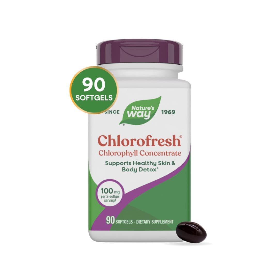 Nature’s Way Chlorofresh Chlorophyll Concentrate Softgels, Chlorophyllin Copper Complex, Internal Deodorant Supplement, Supports Healthy Skin and Detox Pathways - PrimeBioHealth - canada supplements
