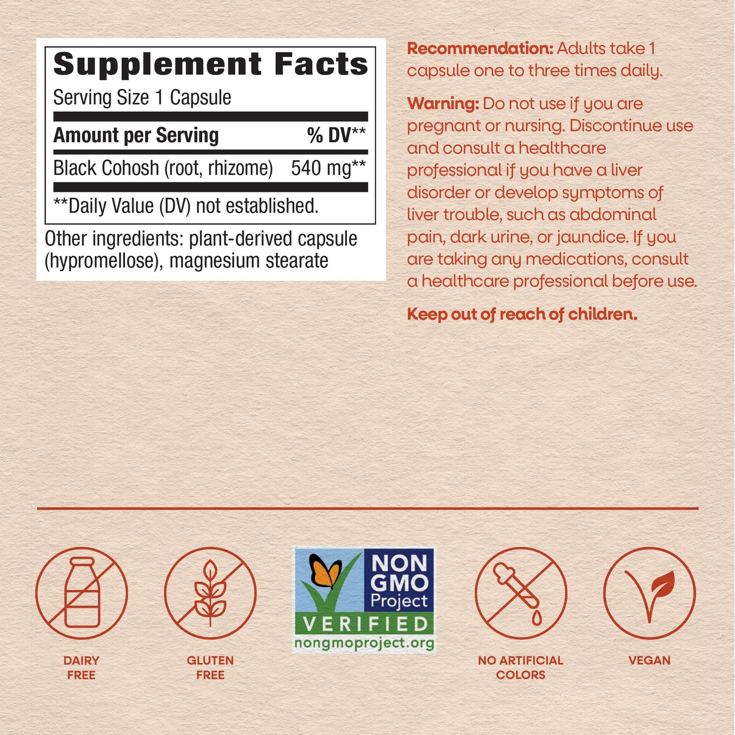 Nature’s Way Herbs Black Cohosh Root Capsules, Traditional Women’s Herbal Supplement*, Cimicifuga Racemosa Root, - PrimeBioHealth - canada supplements