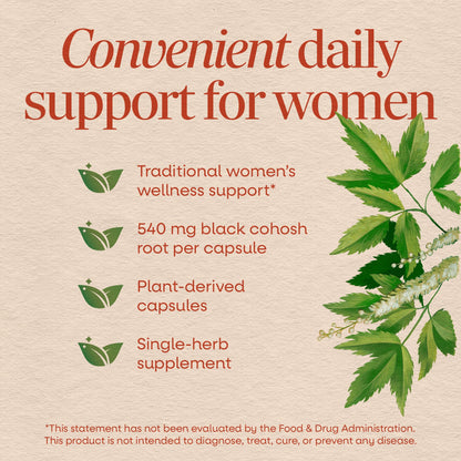 Nature’s Way Herbs Black Cohosh Root Capsules, Traditional Women’s Herbal Supplement*, Cimicifuga Racemosa Root, - PrimeBioHealth - canada supplements