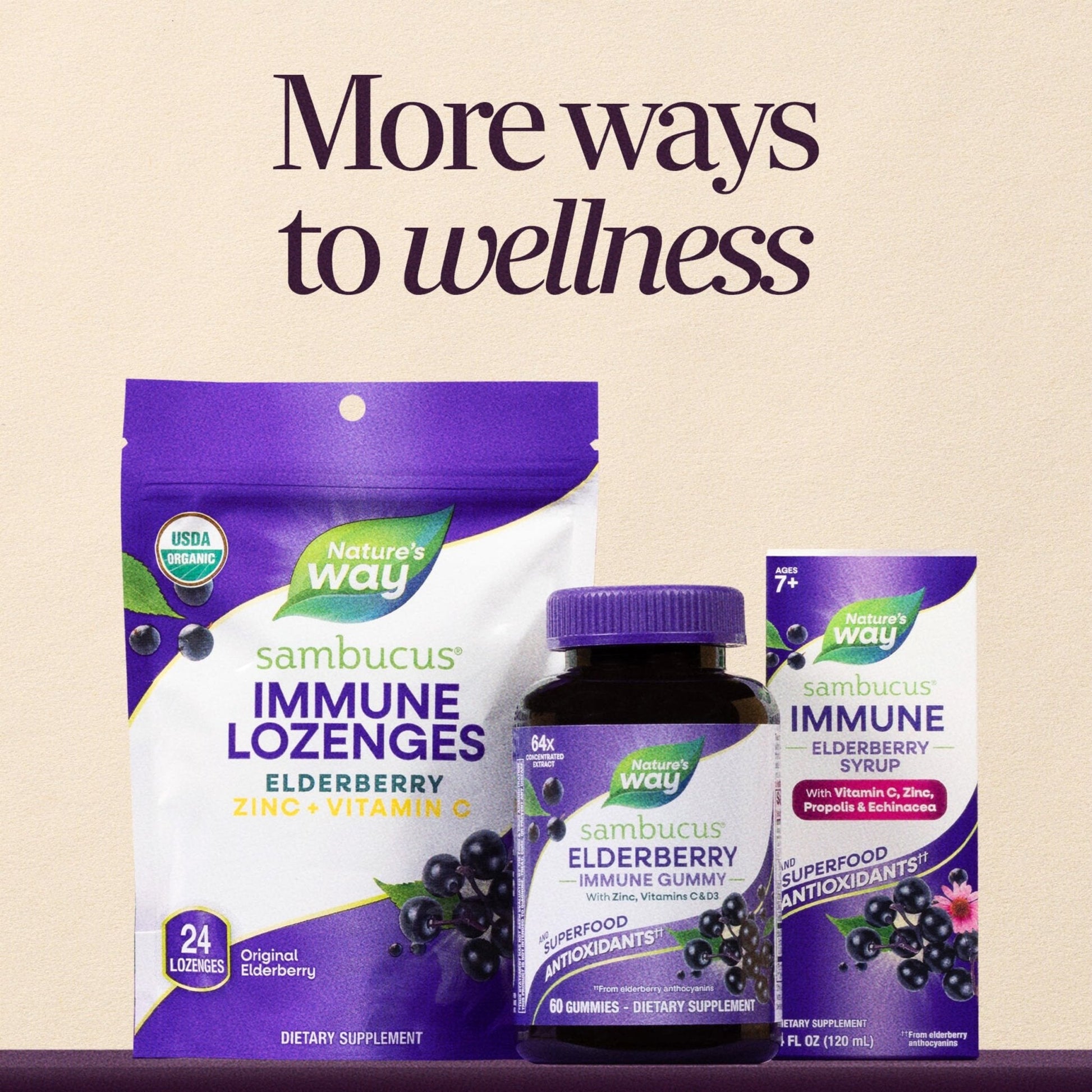 Nature’s Way Sambucus Elderberry Gummies, Immune Support Gummy for Adults & Kids Ages 4+ with Black Elderberry Extract, Vitamin C - PrimeBioHealth - canada supplements