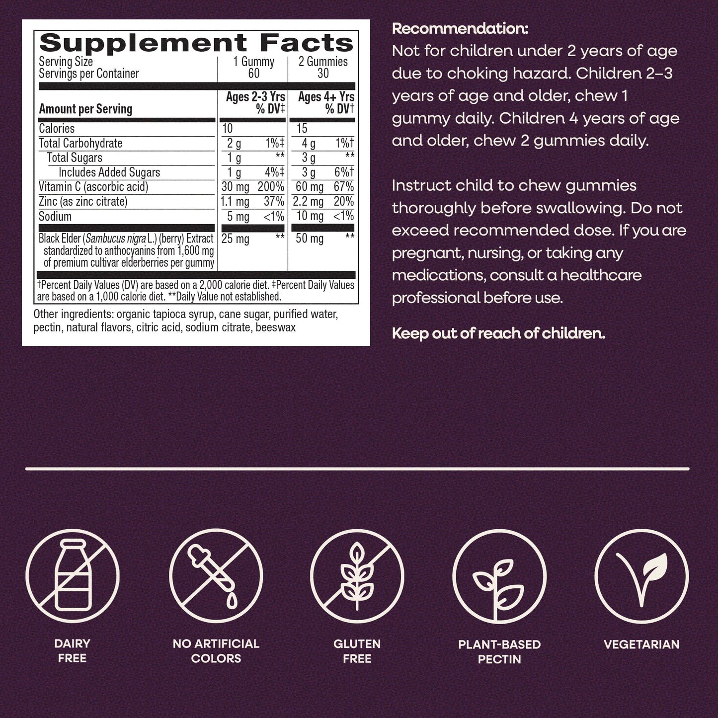Nature’s Way Sambucus Kids Elderberry Immune Gummies with Black Elderberry Extract, Daily Immune Support Gummy with Vitamin C and Zinc - PrimeBioHealth - canada supplements