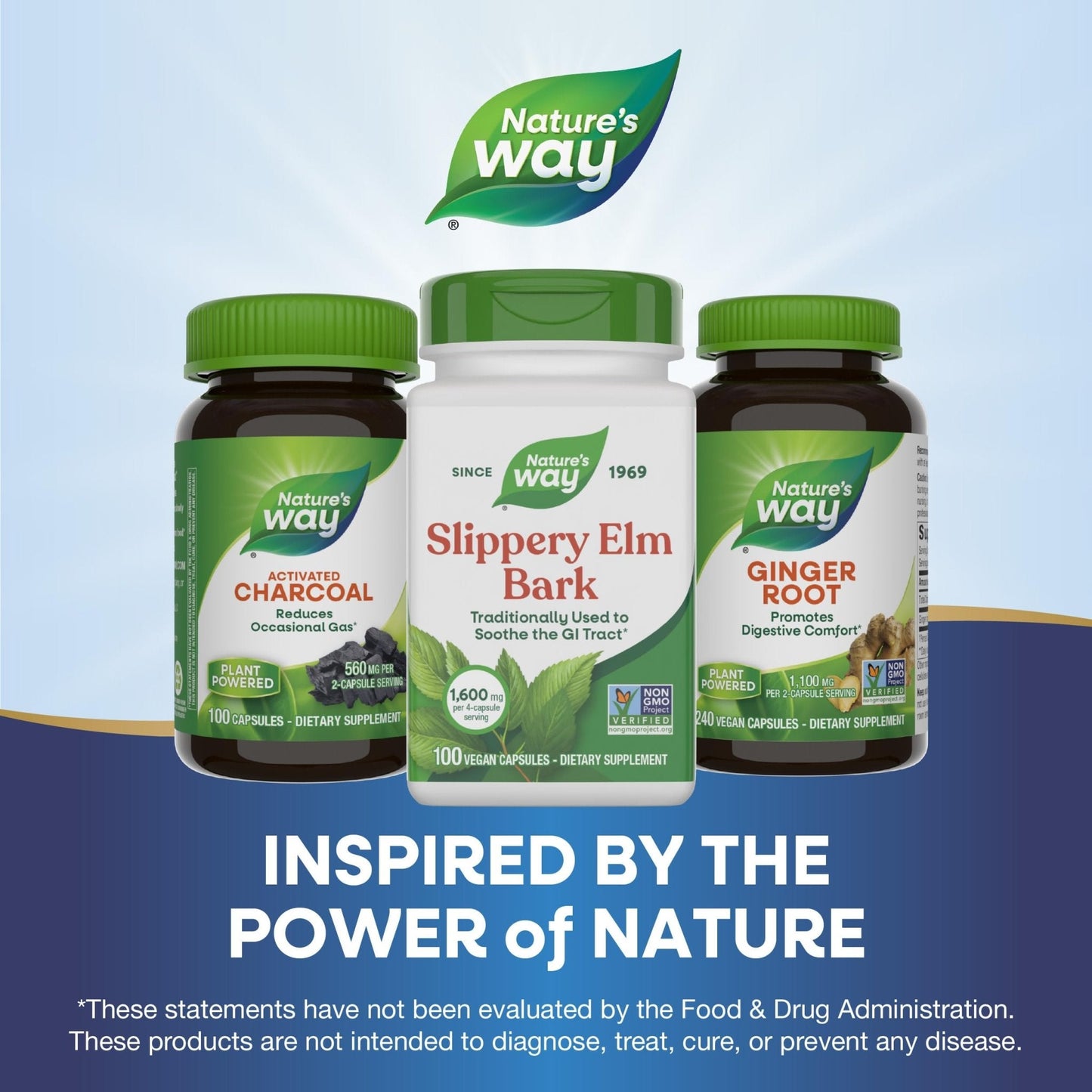 Nature’s Way Slippery Elm Bark Capsules, Traditional Digestive Support to Soothe Gastrointestinal Tract*, 1,600 mg per 4-Capsule Serving - PrimeBioHealth - canada supplements