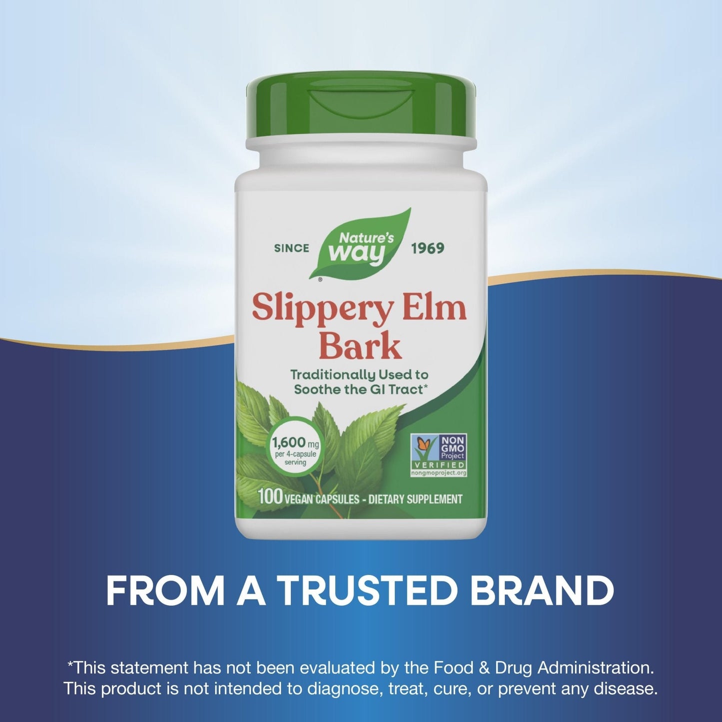 Nature’s Way Slippery Elm Bark Capsules, Traditional Digestive Support to Soothe Gastrointestinal Tract*, 1,600 mg per 4-Capsule Serving - PrimeBioHealth - canada supplements