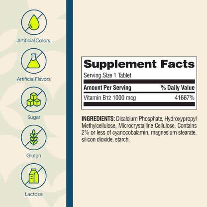 Nature's Wonder Vitamin B12 1000 mcg Timed Release Tablets for Energy Metabolism, Supports Brain Health and Nervous System Health - PrimeBioHealth - canada supplements