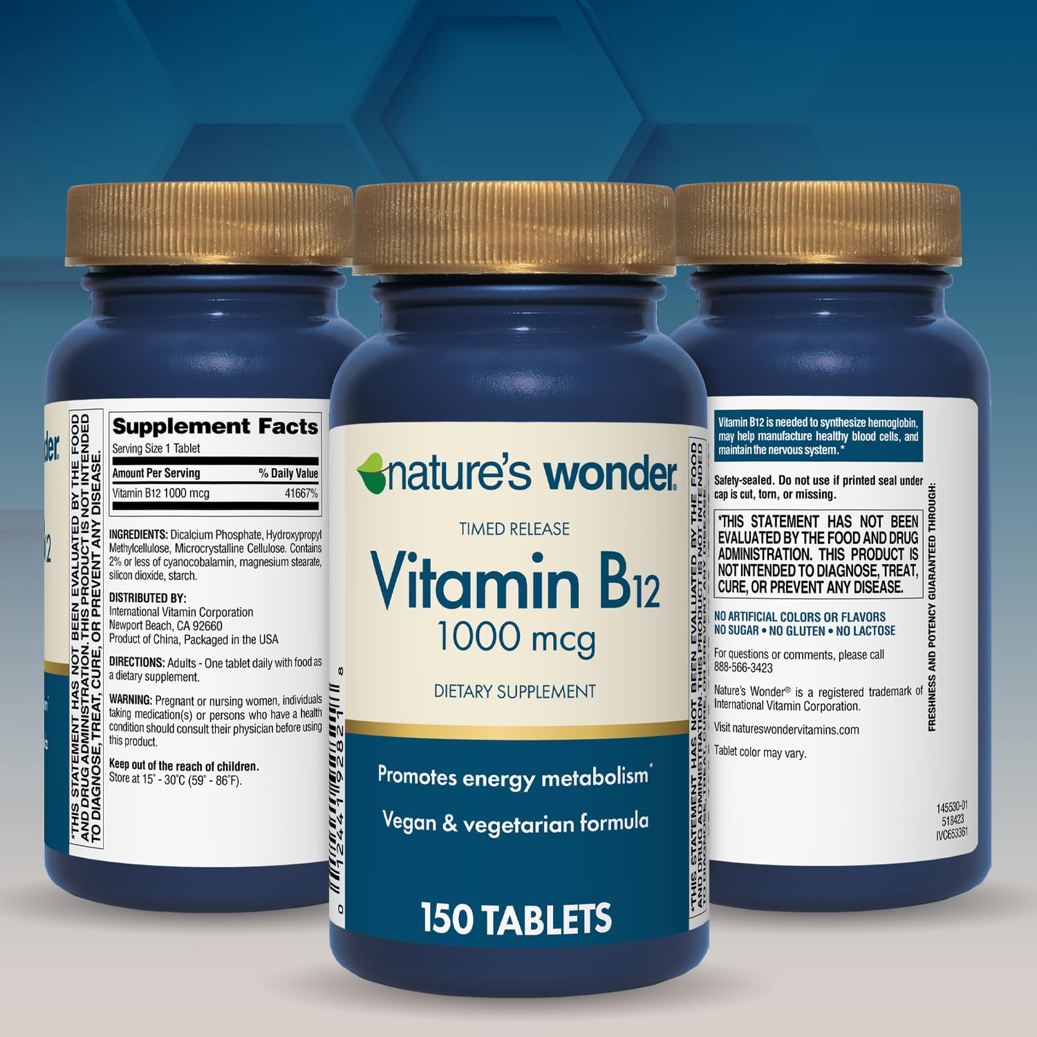 Nature's Wonder Vitamin B12 1000 mcg Timed Release Tablets for Energy Metabolism, Supports Brain Health and Nervous System Health - PrimeBioHealth - canada supplements