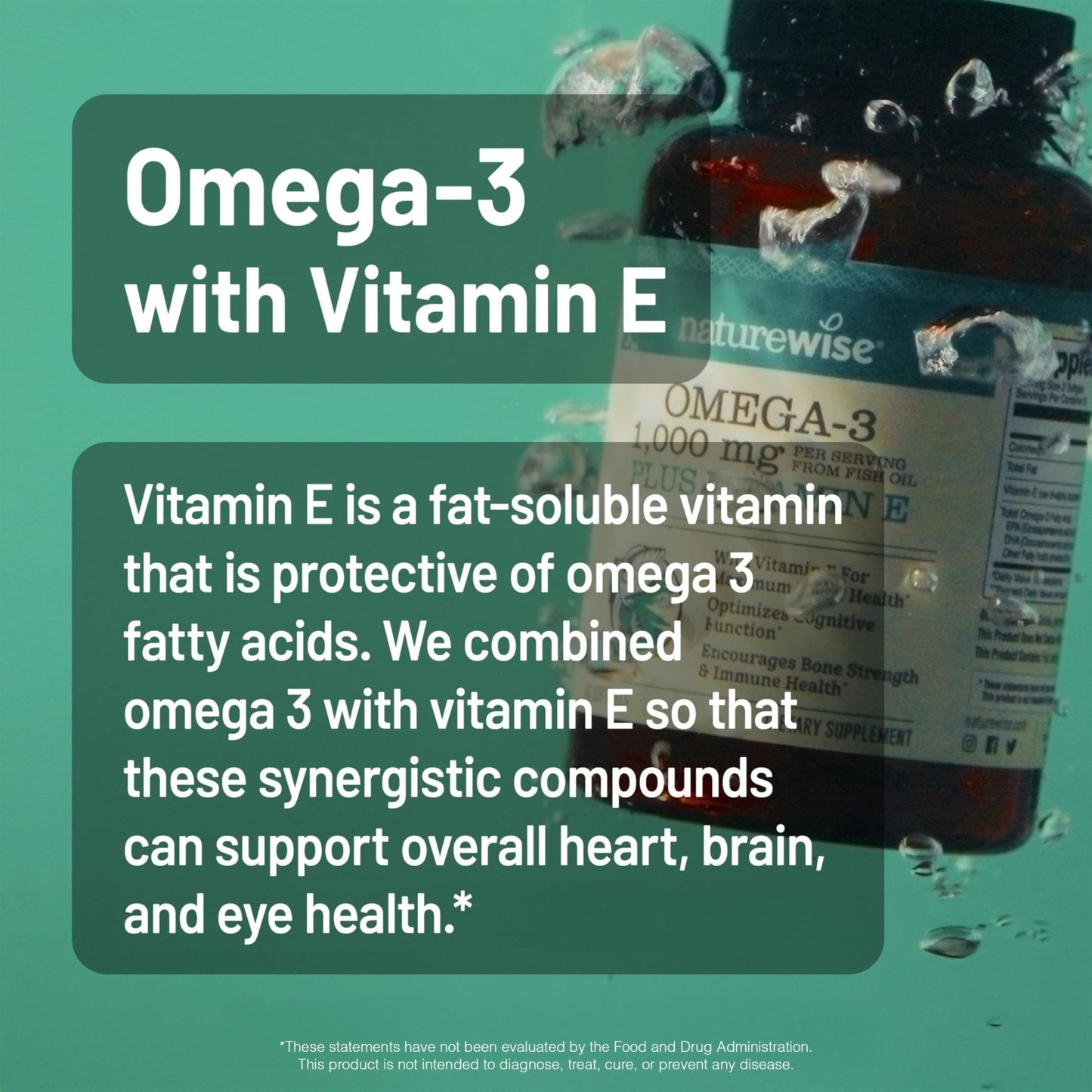 NatureWise Extra-Strength Omega 3 Fish Oil Supplement - 1000mg per Serving - 600 EPA & 400 DHA and Vitamin E - Support for Heart & Brain Health - Lemon Flavor - PrimeBioHealth - canada supplements