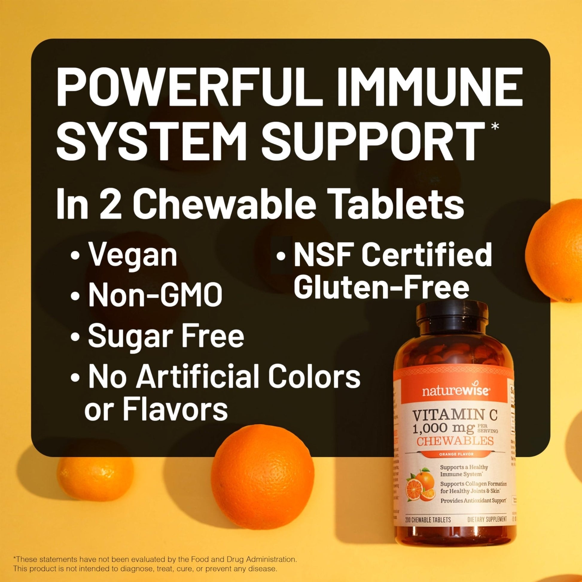 NatureWise Extra Strength Vitamin C Chewable 1000mg for Adults - Natural Orange Flavor - Immune System & Antioxidant Support - Non-GMO - PrimeBioHealth - canada supplements