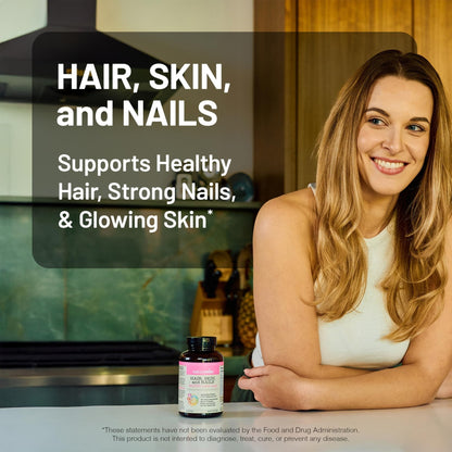NatureWise Hair Skin and Nails Vitamin, Biotin 5000mcg w/Hyaluronic Acid, Collagen for Women with C, B Complex, D3, A, E, Iron - PrimeBioHealth - canada supplements