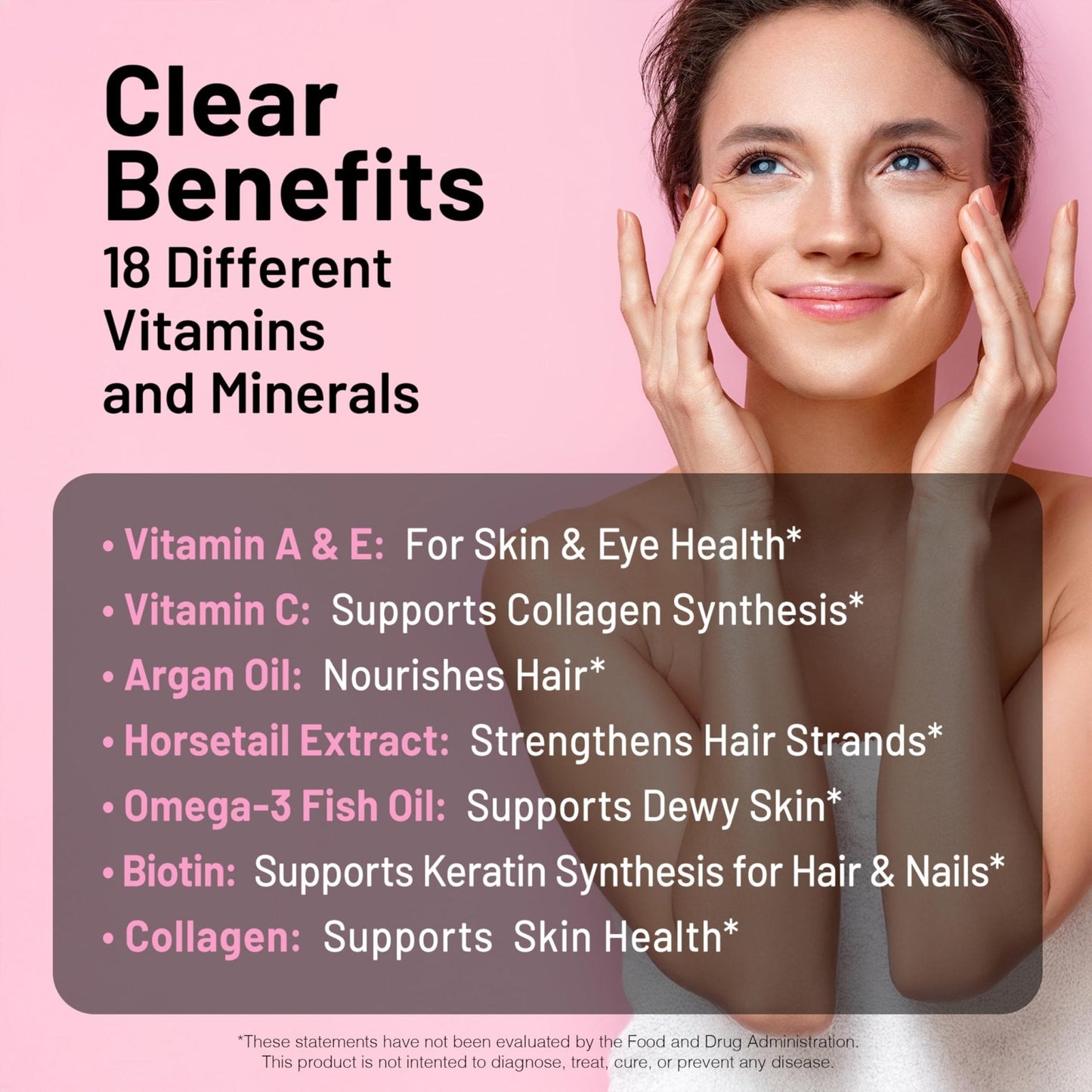 NatureWise Hair Skin and Nails Vitamin, Biotin 5000mcg w/Hyaluronic Acid, Collagen for Women with C, B Complex, D3, A, E, Iron - PrimeBioHealth - canada supplements