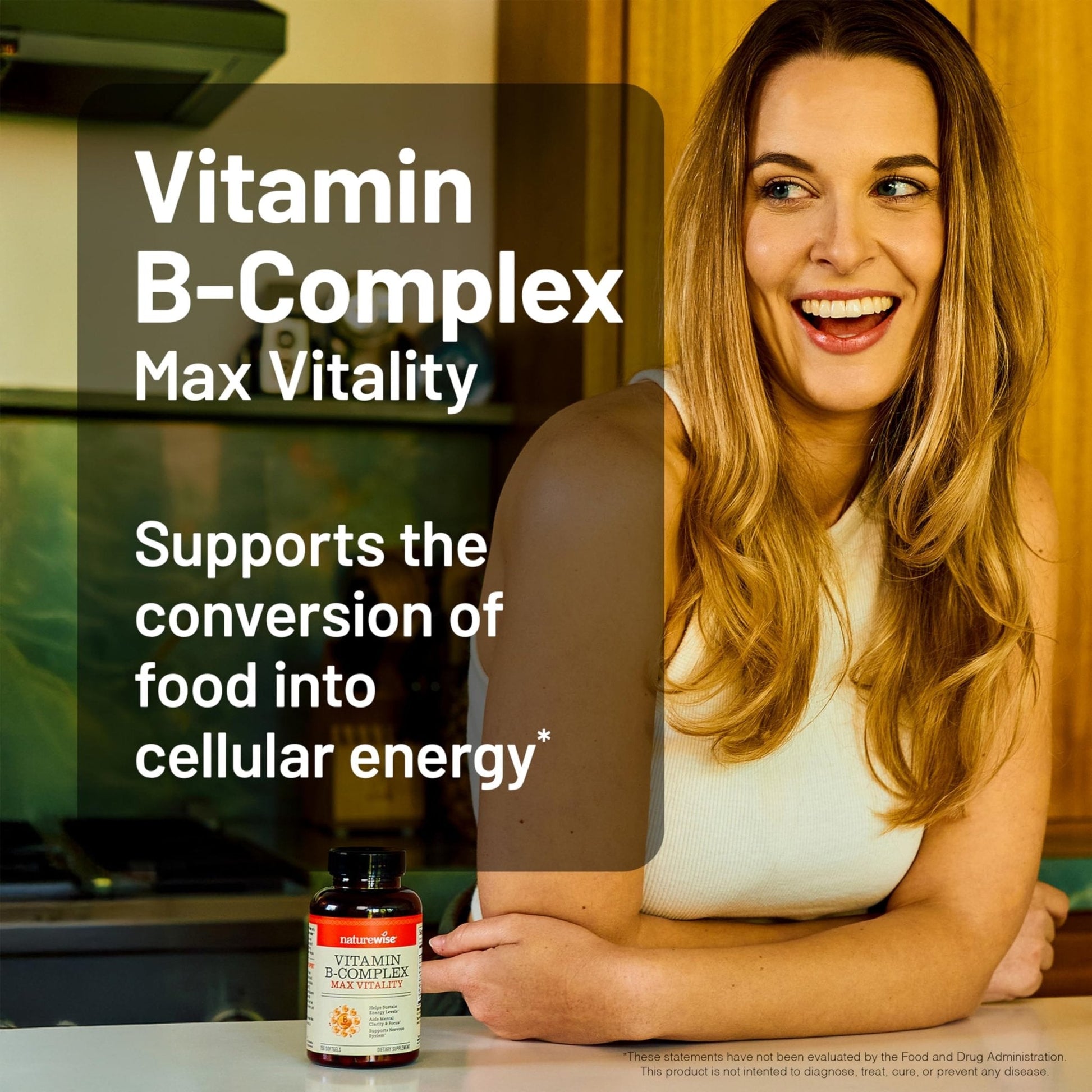 NatureWise Vitamin B Complex for Women and Men - with Folic Acid Biotin B1 B2 B3 B6 B12 - Support Cellular Energy & Mental Clarity - Gluten & Dairy Free - PrimeBioHealth - canada supplements