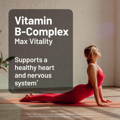 NatureWise Vitamin B Complex for Women and Men - with Folic Acid Biotin B1 B2 B3 B6 B12 - Support Cellular Energy & Mental Clarity - Gluten & Dairy Free - PrimeBioHealth - canada supplements