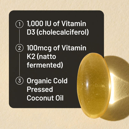 NatureWise Vitamin D3 1000IU + K2 (MK7) 100mcg with Organic Extra Virgin Coconut Oil - Supports Calcium Absorption, Bone & Immune Health - Non-GMO - PrimeBioHealth - canada supplements