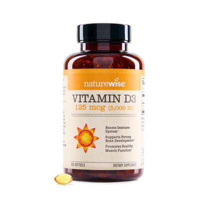 NatureWise Vitamin D3 5000iu (125 mcg) 1 Year Supply for Immune Support, Healthy Muscle Function, and Bone Health - Non-GMO - PrimeBioHealth - canada supplements