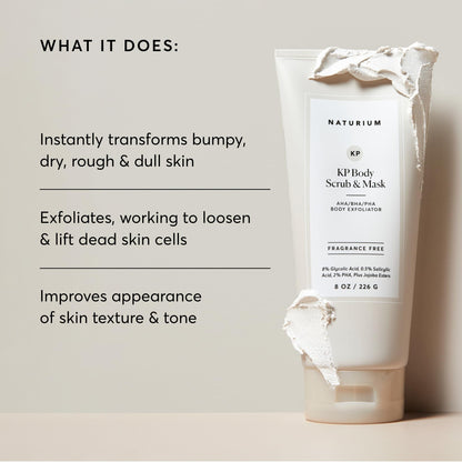 Naturium KP Body Scrub & Mask for Keratosis Pilaris, Bump Eraser Shower Scrub & Exfoliator for Skin, 8 oz - PrimeBioHealth - canada supplements