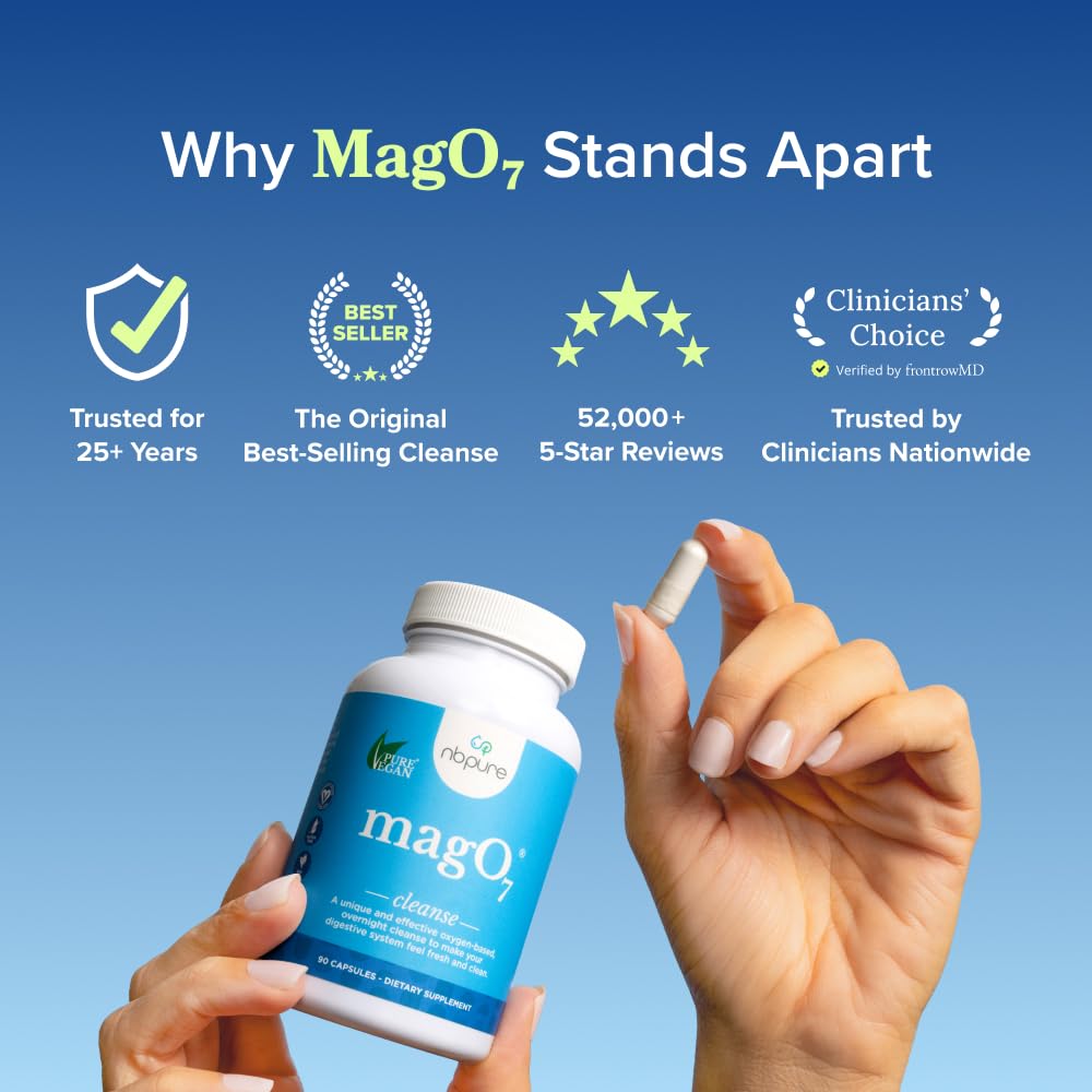 nbpure MagO7 - Natural Colon Cleanse & Detox - Occasional Constipation Relief, Stool Softener, & Bloating Support for Men & Women - PrimeBioHealth - canada supplements