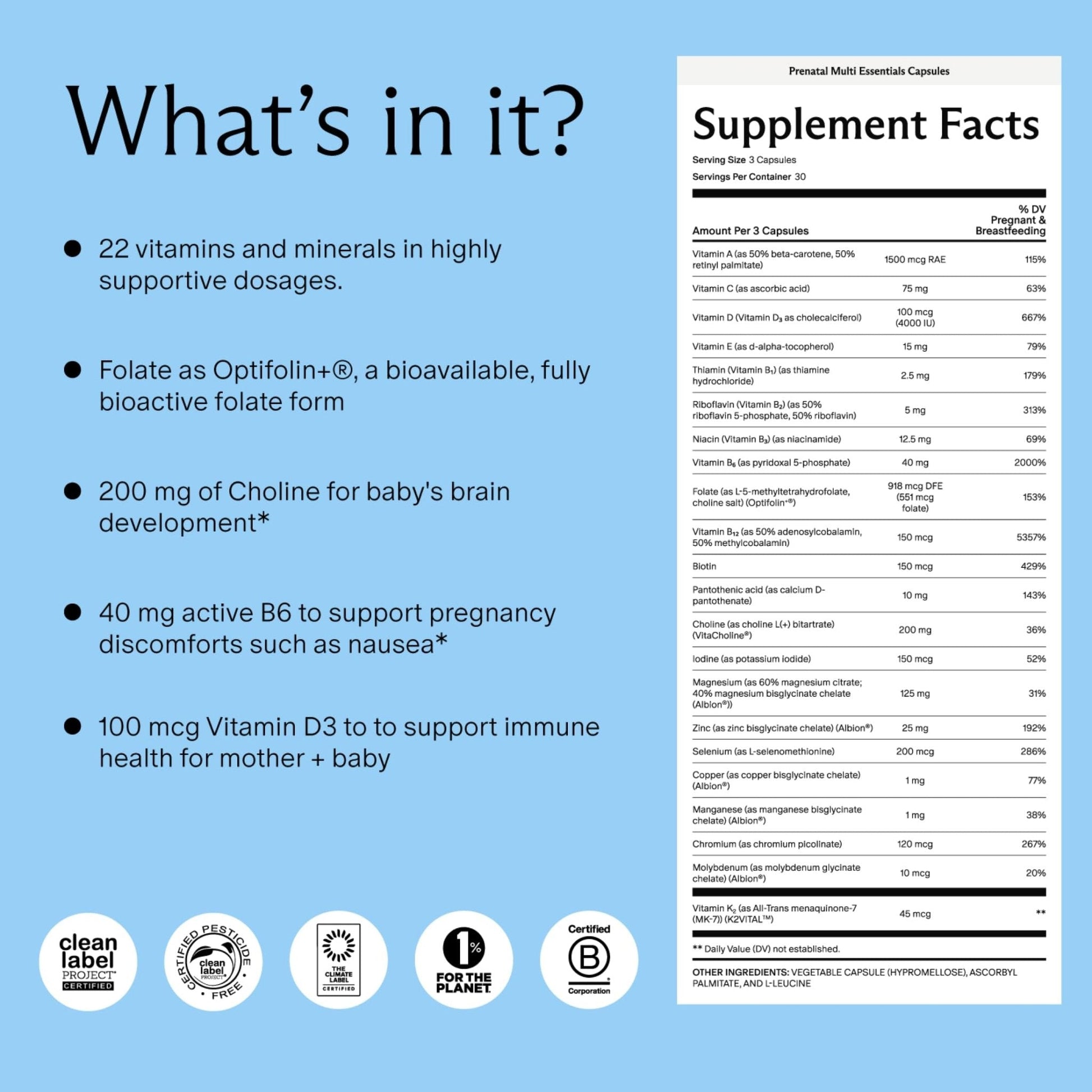 Needed. Multivitamin for Prenatal | Prenatal Multi Essentials Capsule - Pregnancy, Breastfeeding, Postpartum | Expertly-Formulated - PrimeBioHealth - canada supplements
