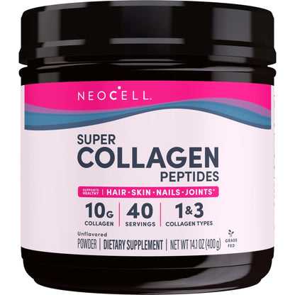 NeoCell Grassfed Collagen Peptides Powder | 14 oz | Unflavored | for Women and Men | Hair, Skin, & Nails - PrimeBioHealth - canada supplements