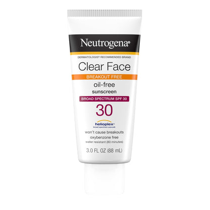 Neutrogena Clear Face Sunscreen for Acne-Prone Skin SPF 30, Broad Spectrum Facial Sunscreen Lotion, Lightweight, Non Comedogenic, Oil-, Fragrance- & Oxybenzone - PrimeBioHealth - canada supplements