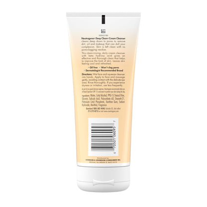 Neutrogena Deep Clean Daily Facial Cream Cleanser with Beta Hydroxy Acid to Remove Dirt - PrimeBioHealth - canada supplements