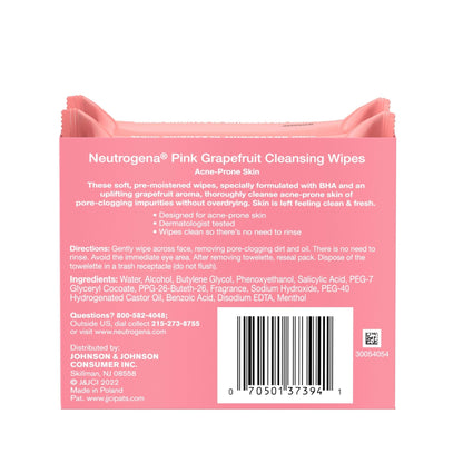 Neutrogena Makeup Remover Cleansing Towelettes, Pink Grapefruit, 25 Count, Twin Pack - PrimeBioHealth - canada supplements