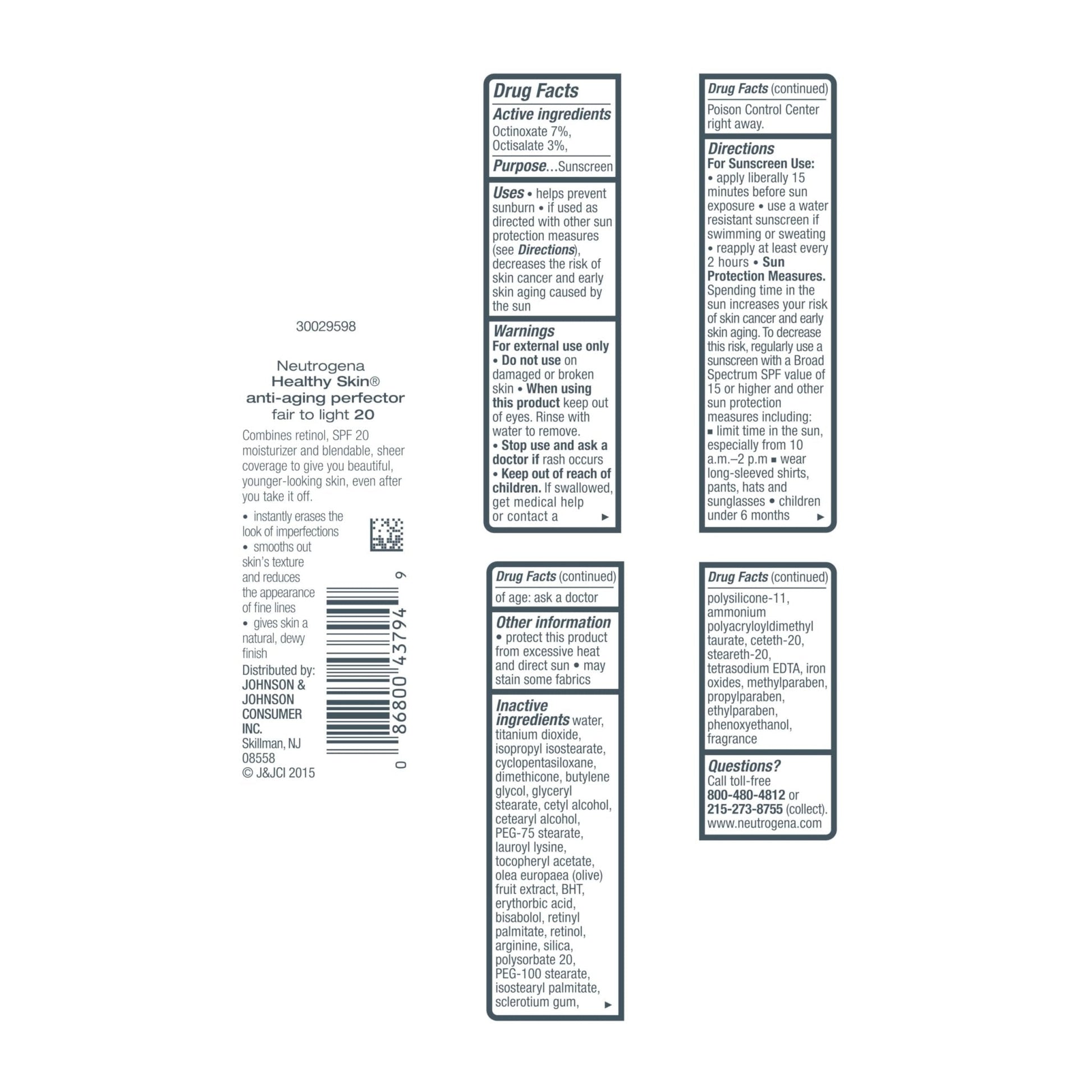 Neutrogena Retinol Treatment and Tinted Facial Moisturizer, Healthy Skin Anti-Aging Perfector with Broad Spectrum SPF 20 Sunscreen - PrimeBioHealth - canada supplements