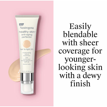 Neutrogena Retinol Treatment and Tinted Facial Moisturizer, Healthy Skin Anti-Aging Perfector with Broad Spectrum SPF 20 Sunscreen - PrimeBioHealth - canada supplements
