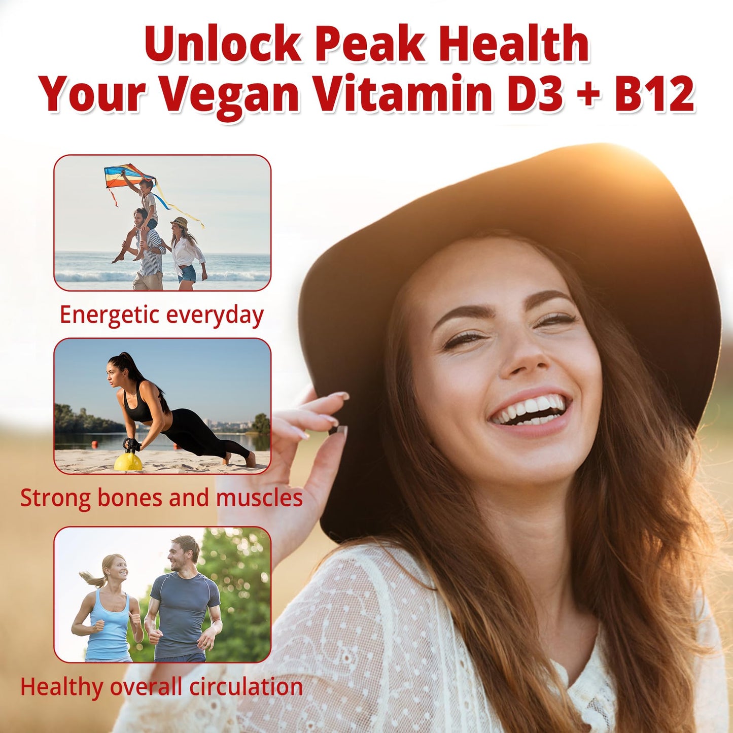 NEVISS 2Pack Vegan Vitamin D3 + Vitamin B12 Gummies, High Potency D3 5000IU & 1000 mcg Methylated B12, Vitamin D3 and B12 for Adults, Support Bone Health, Immune & Energy Supplement, 120 Count - PrimeBioHealth - canada supplements