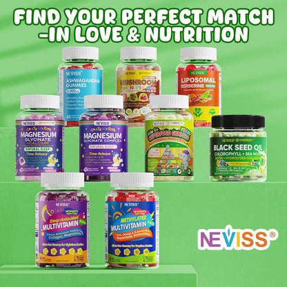 NEVISS Kids Teens Ages 4–17 Multivitamin with Iron Omega3 D3K2, Picky Eater Vitamin Super Greens Gummies, Boys Girls Organic Fruits Veggies Superfood Gummy, Mushroom | Immune Bone Brain, Sugar Free - PrimeBioHealth - canada supplements