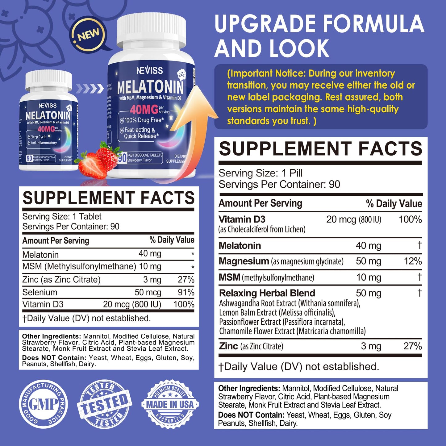 NEVISS Melatonin 50 mg for Adults - Extra Strength 9-in-1 Fast Dissolve Sublingual - High Dose with Magnesium Glycinate, Vitamin D3, Ashwagandha, Lemon Balm, Chamomile, Sugar Free,Vegan 120 Tablets - PrimeBioHealth - canada supplements