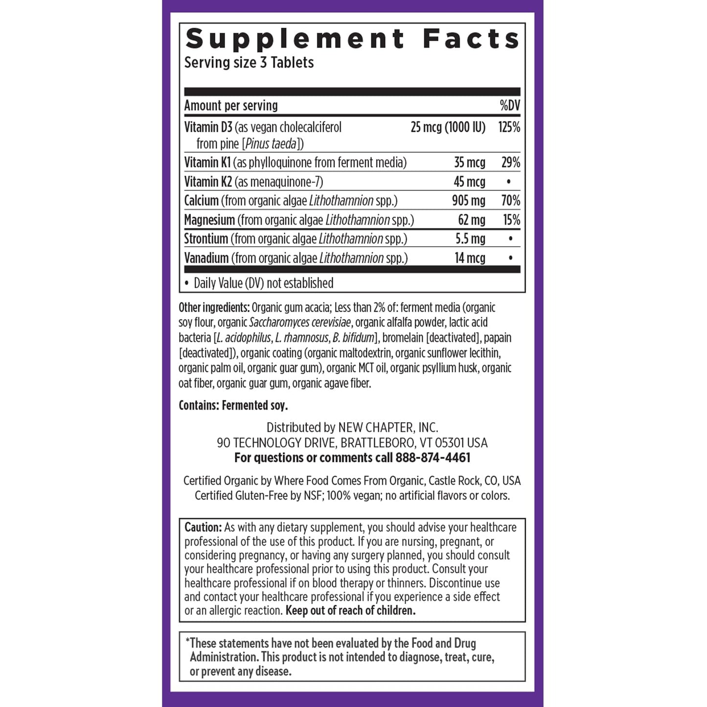 New Chapter Calcium Supplement - Bone Strength Plant-Based USDA Organic Calcium with Magnesium, Vitamin D3+K2, for Bone Health & Joint Mobility, Heart Support - PrimeBioHealth - canada supplements