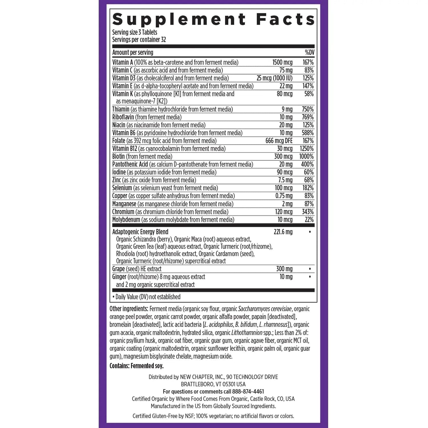 New Chapter Energy Supplement - Perfect Energy Multivitamin for Balanced Energy + Stress Support with B Vitamins + Vitamin D3 - PrimeBioHealth - canada supplements