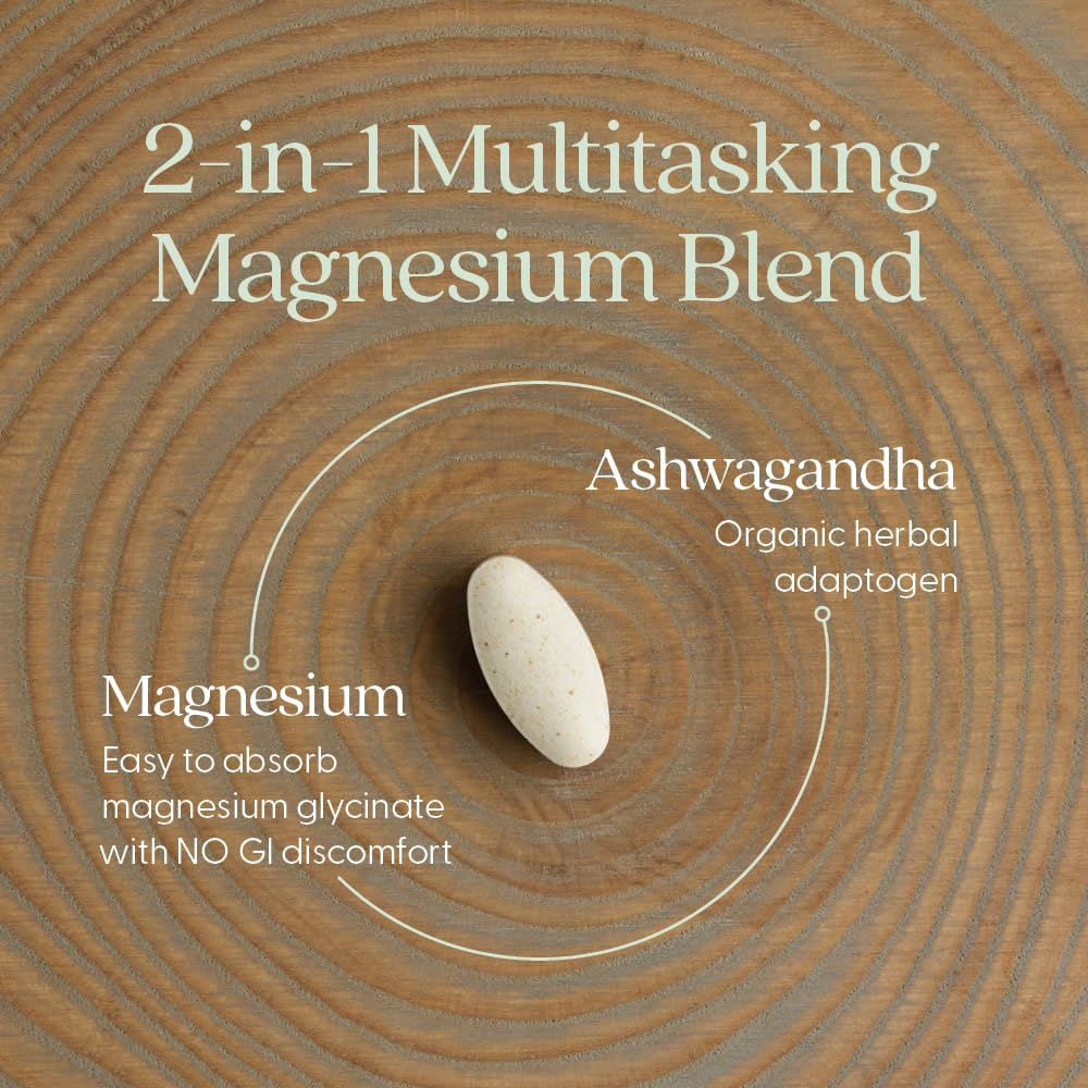 New Chapter Magnesium + Ashwagandha Supplement, 325 mg with Magnesium Glycinate for Muscle Relaxation & Recovery, Heart, Nerve & Bone Health, 2.5X Absorption - PrimeBioHealth - canada supplements
