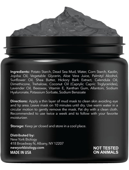 New York Biology Dead Sea Mud Mask for Face and Body | Spa Quality Pore Refiner for Oily Skin | Natural Skincare for Women & Men - PrimeBioHealth - canada supplements