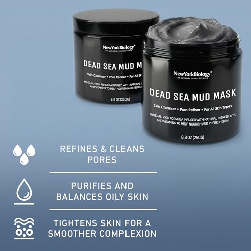 New York Biology Dead Sea Mud Mask for Face and Body | Spa Quality Pore Refiner for Oily Skin | Natural Skincare for Women & Men - PrimeBioHealth - canada supplements
