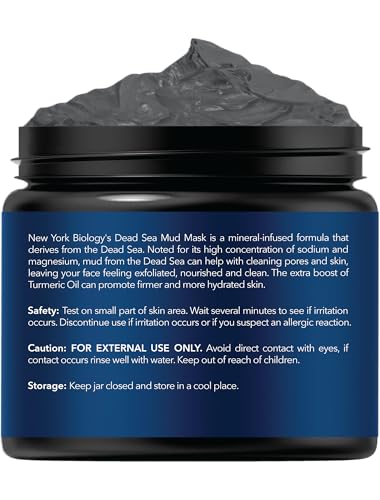 New York Biology Dead Sea Mud Mask for Face and Body | with Turmeric Oil | Spa Quality Pore Refiner for Oily Skin | Natural Skincare for Women & Men - PrimeBioHealth - canada supplements