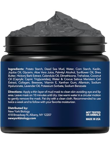 New York Biology Dead Sea Mud Mask for Face, Body | with Stem Cell and Collagen | Spa Quality Pore Refiner for Oily Skin - PrimeBioHealth - canada supplements