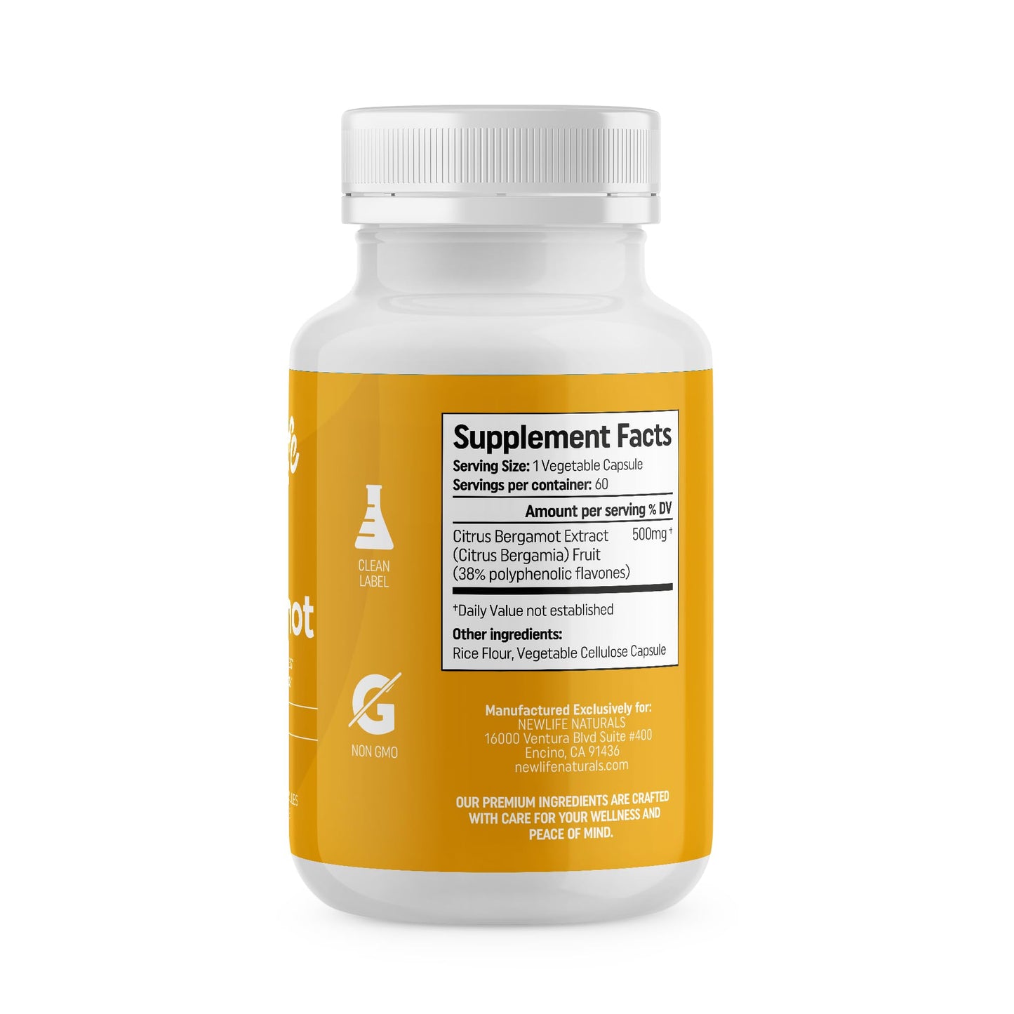 NewLife Naturals Citrus Bergamot Supplements 500 MG - Heart Health - Supplement for Wellness and Aging Support - PrimeBioHealth - canada supplements