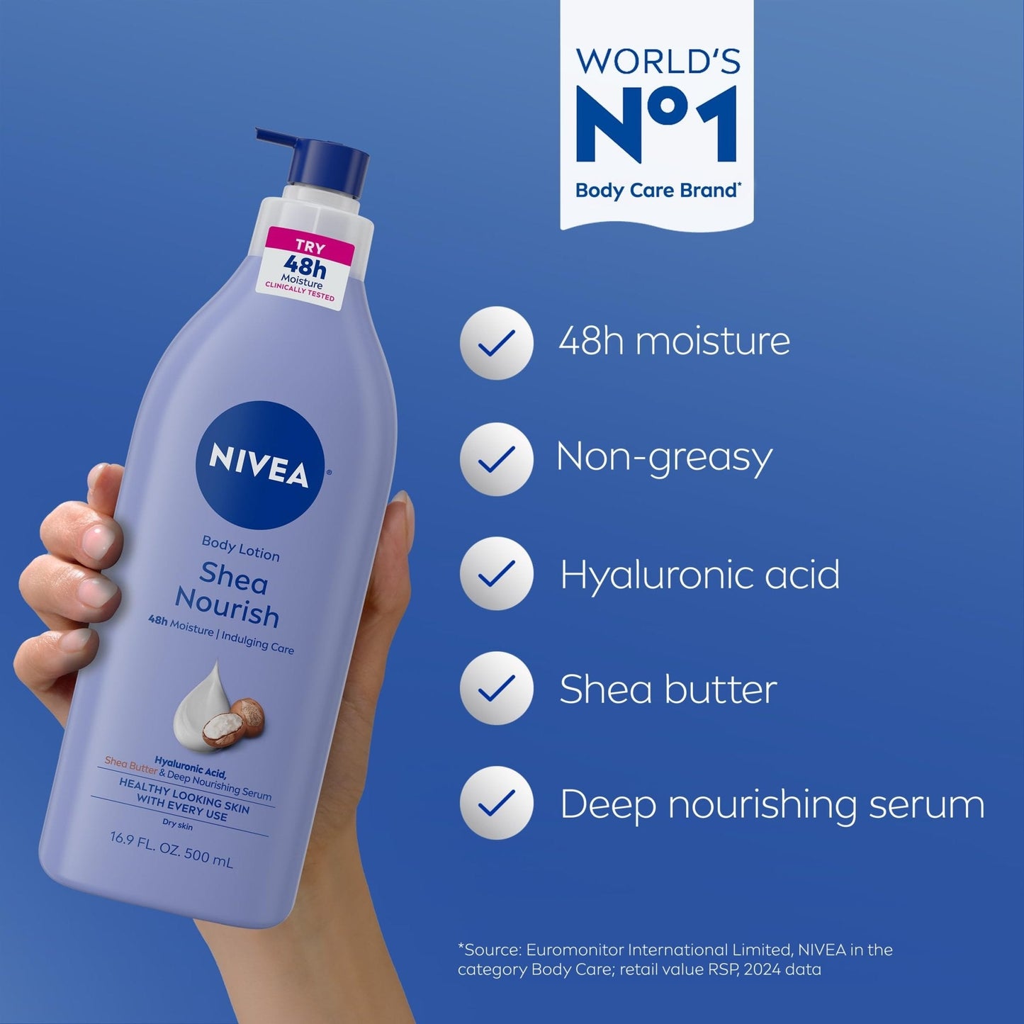 NIVEA Shea Nourish Body Lotion for Dry Skin with Hyaluronic Acid, Shea Butter and Deep Nourishing Serum - PrimeBioHealth - canada supplements