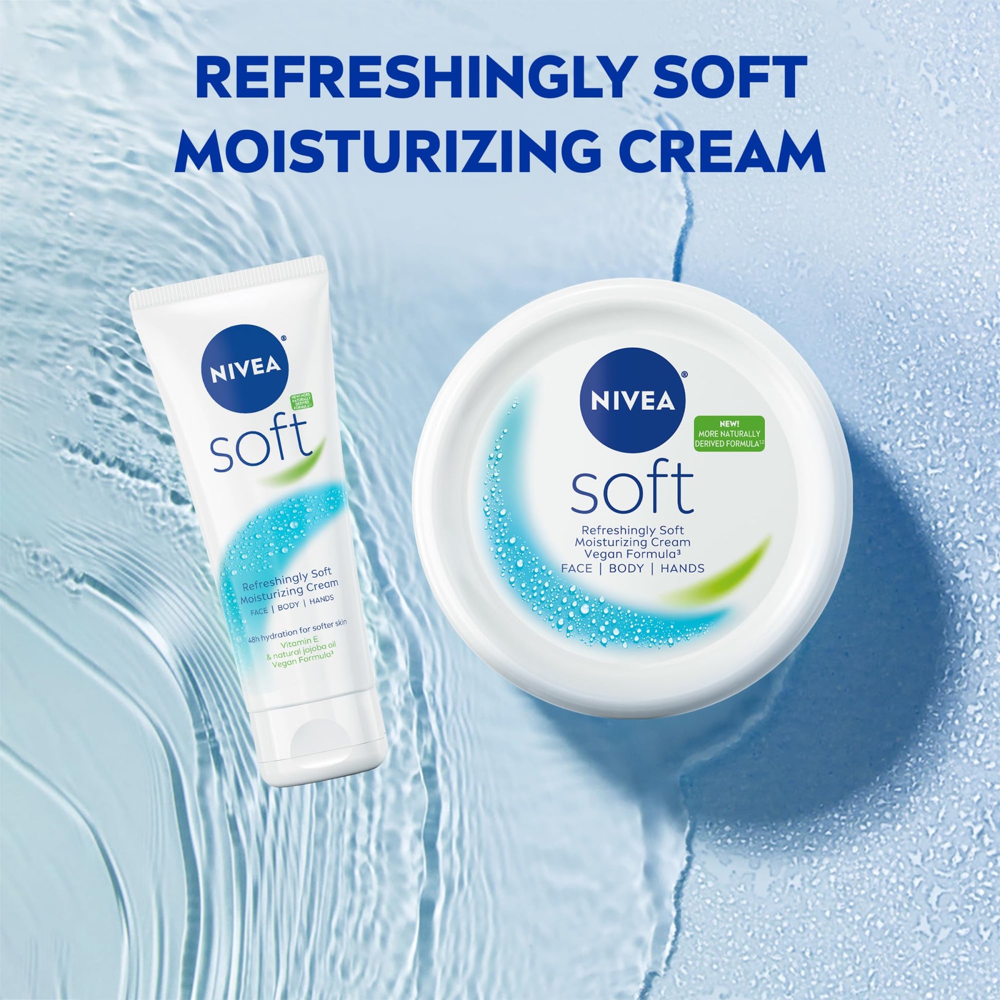 NIVEA Soft Refreshingly Soft Moisturizing Cream, Lightweight Body Moisturizer for Face, Body and Hands, Body Cream Enriched - PrimeBioHealth - canada supplements