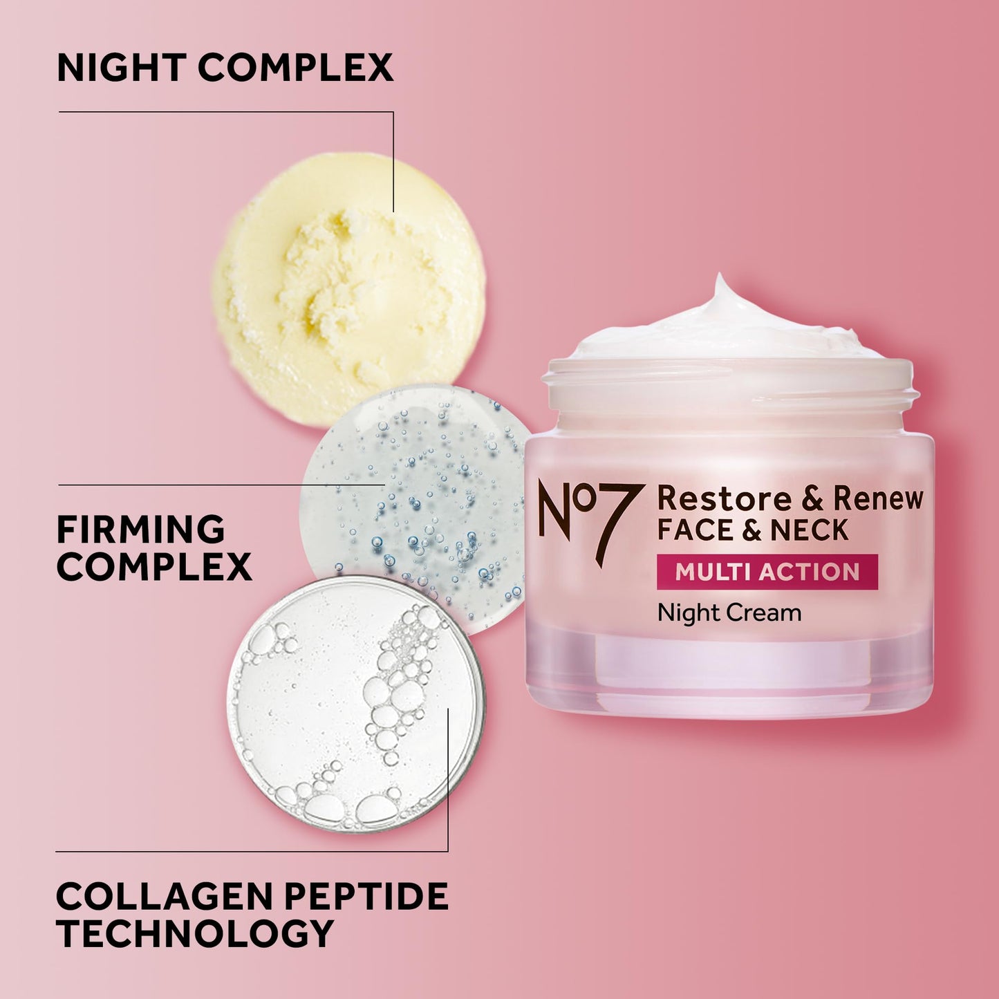 No7 Restore & Renew Multi Action Night Cream for Face & Neck - Nighttime Face Moisturizer with Collagen Peptides - PrimeBioHealth - canada supplements
