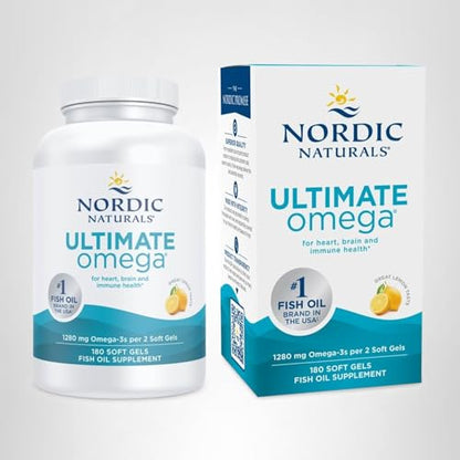 Nordic Naturals Ultimate Omega, Lemon Flavor - 90 Soft Gels - 1280 mg Omega-3 - High-Potency Omega-3 Fish Oil Supplement with EPA & DHA - PrimeBioHealth - canada supplements