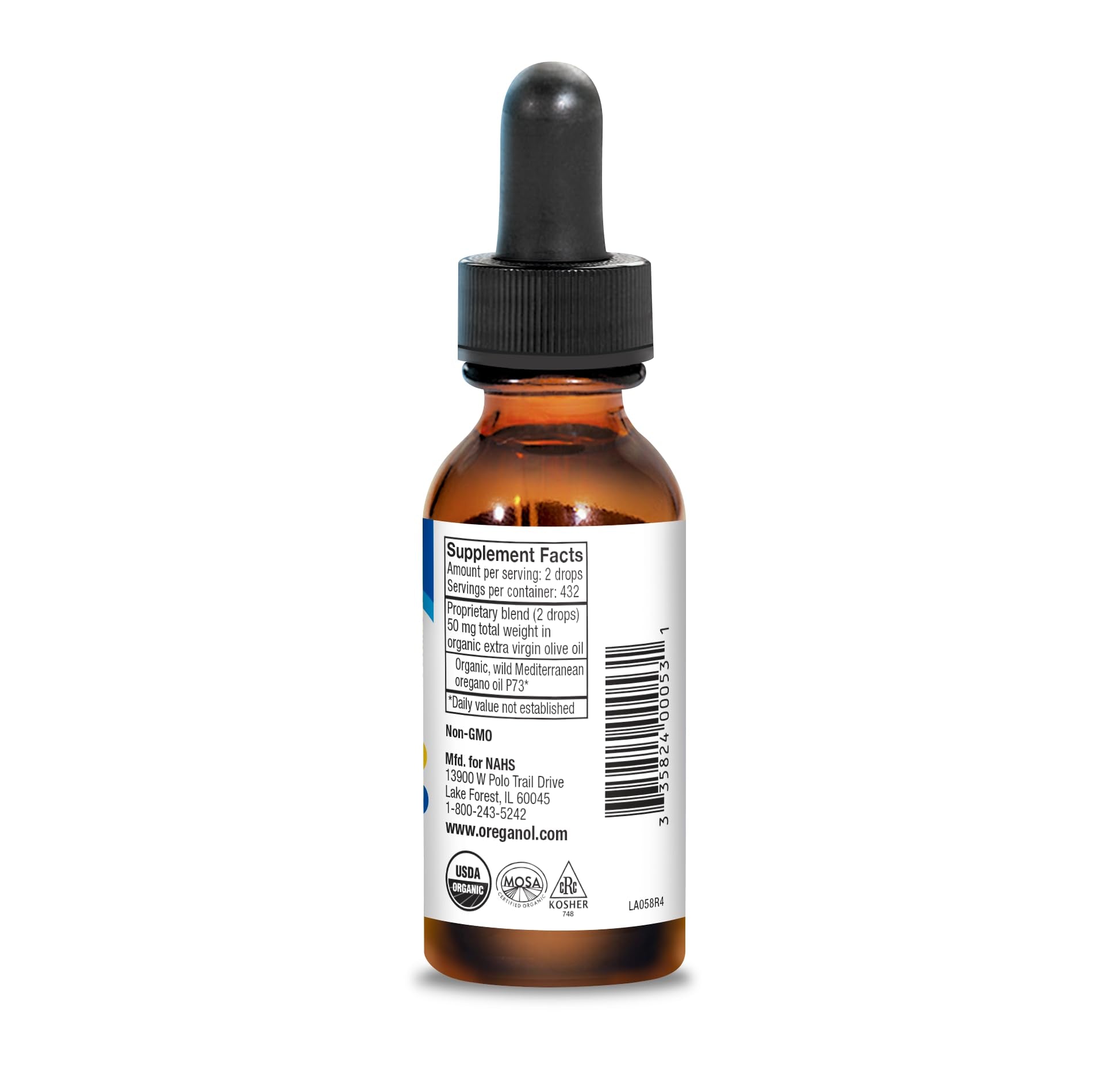 NORTH AMERICAN HERB & SPICE Oreganol - 1 fl. oz. - Unprocessed, Wild, Organic Oregano Oil - PrimeBioHealth - canada supplements